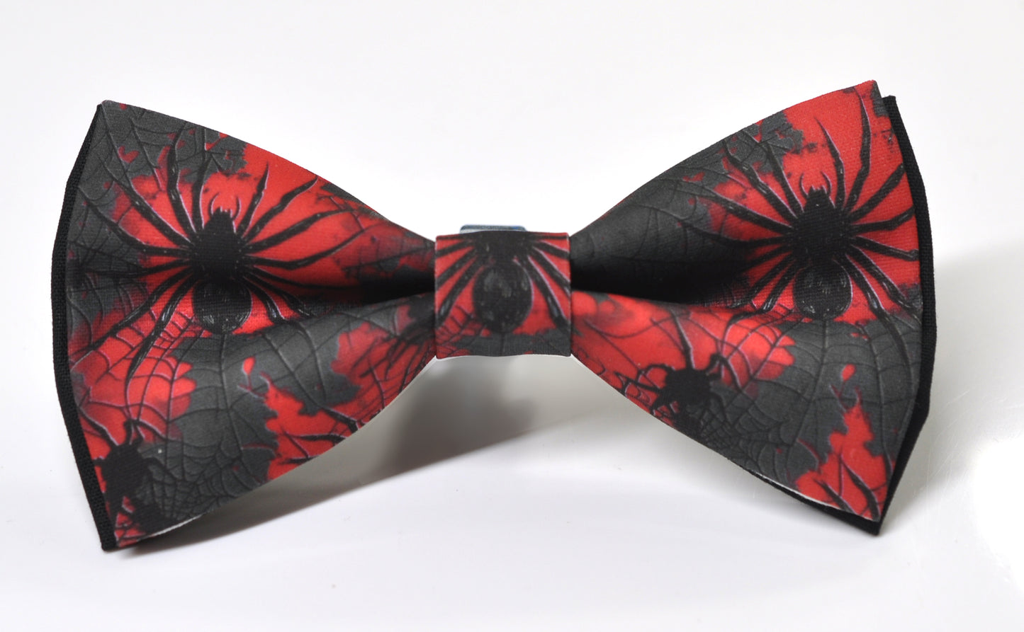 Halloween Bow Tie – Black Spiders Web Print – Wine Red Blood Handmade Bowtie for Party Costume Men / Youth / Boy Kids / Toddler Baby Infant