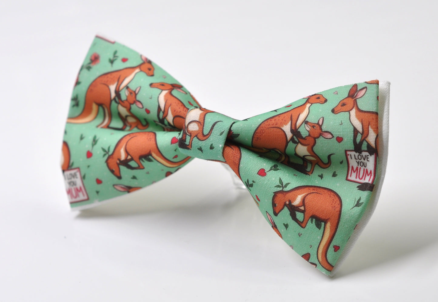 Kangaroo Happy Mothers day Carnations Pattern Cotton Bow tie Bowtie for Men Adult / Youth Teenage / Boy Kids / Toddler Baby Infant