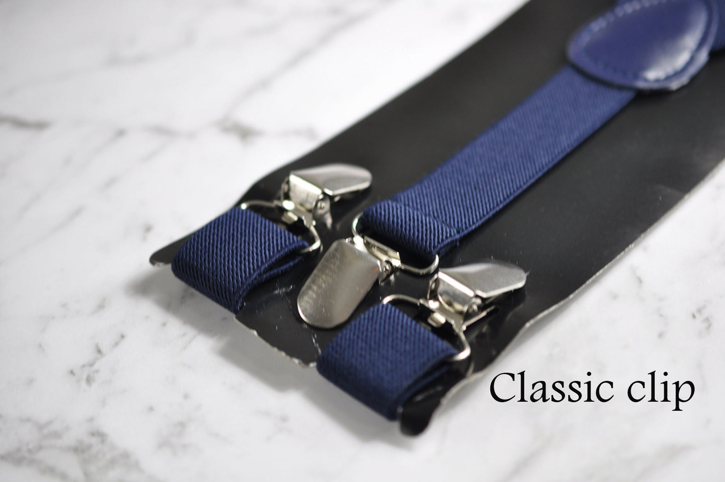 Silver Grey Velvet Gold Faux Leather Bow Tie + Navy Blue Elastic Suspenders Braces for Men / Youth / Boy Kids / Baby Infant Toddler