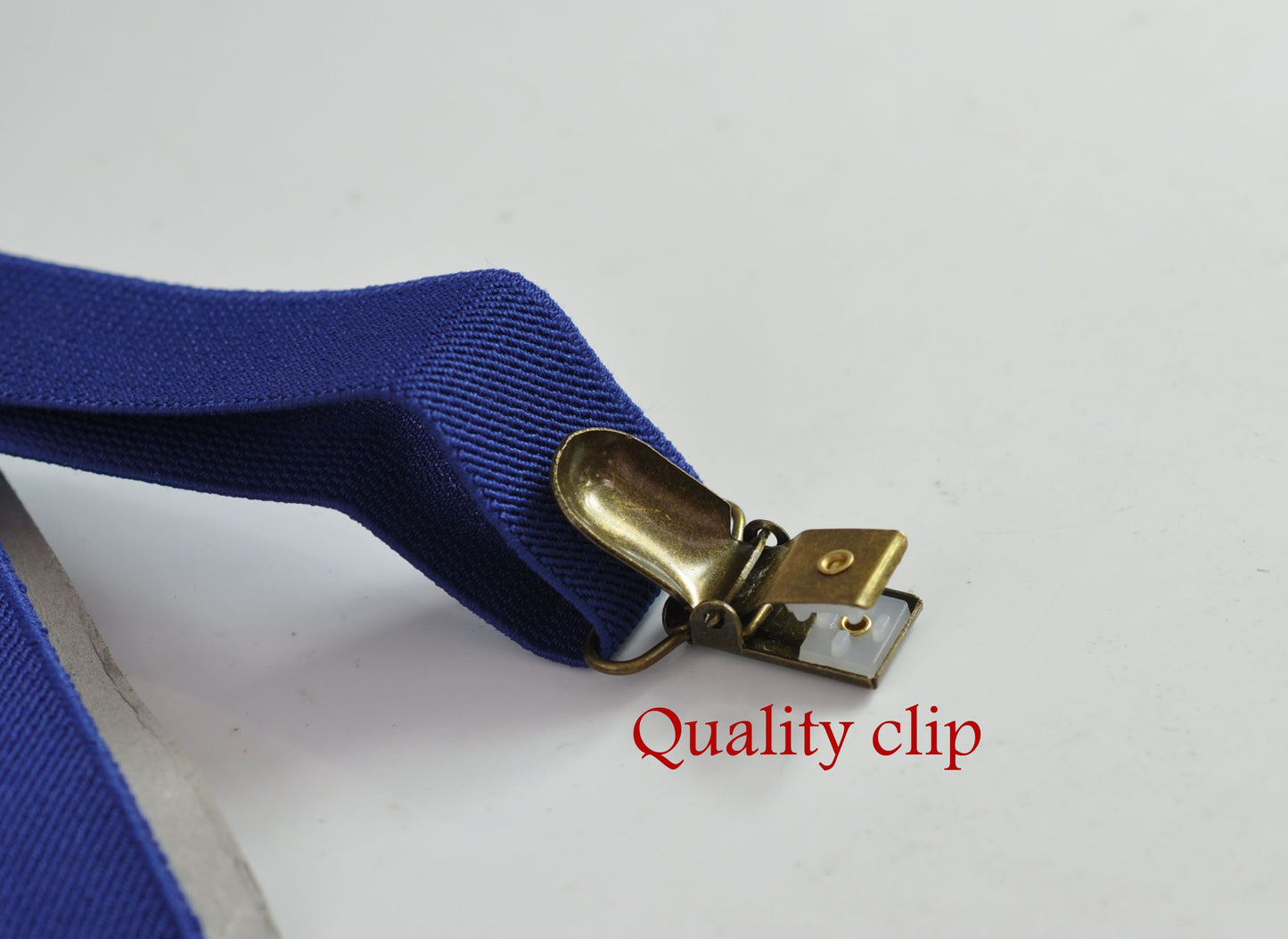 Indigo Blue Royal Blue 25MM Elastic Y-Back Suspenders Braces Bronze Metal Clips for Men Adult / Youth Teenage/ Kids Boy /Toddler Baby Infant