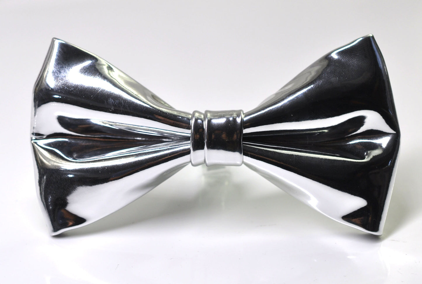 Black Silver Faux Leather Shining Bow Tie Bowties Wedding Party for All Ages Men / Youth Teenage / Boy KIds / Baby infant Toddler