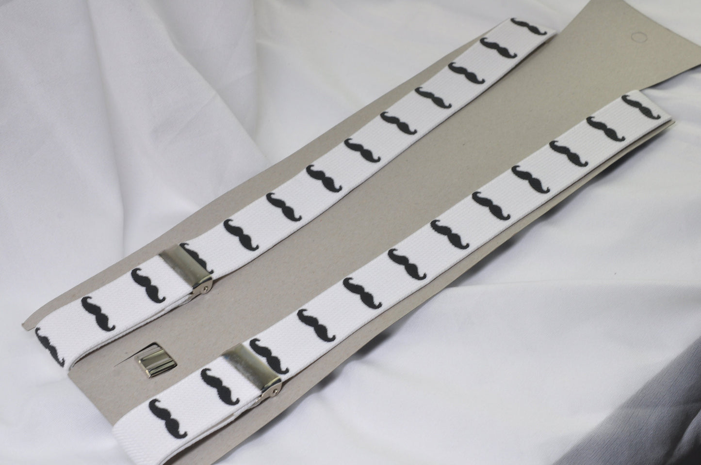 25mm Wide White Black Beard Mustache Paint Elastic Suspenders Braces for Men Adult / Youth Teenage / Boy Kids / Baby Infant Toddler
