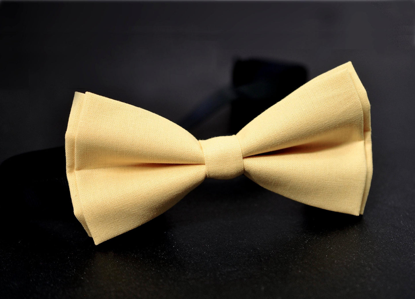 Baby Yellow light Pale Yellow Cotton Handmade Brown Bow Tie Bowtie for Men Adult / Youth Teenage / Boy Kids / Baby Infant Toddler