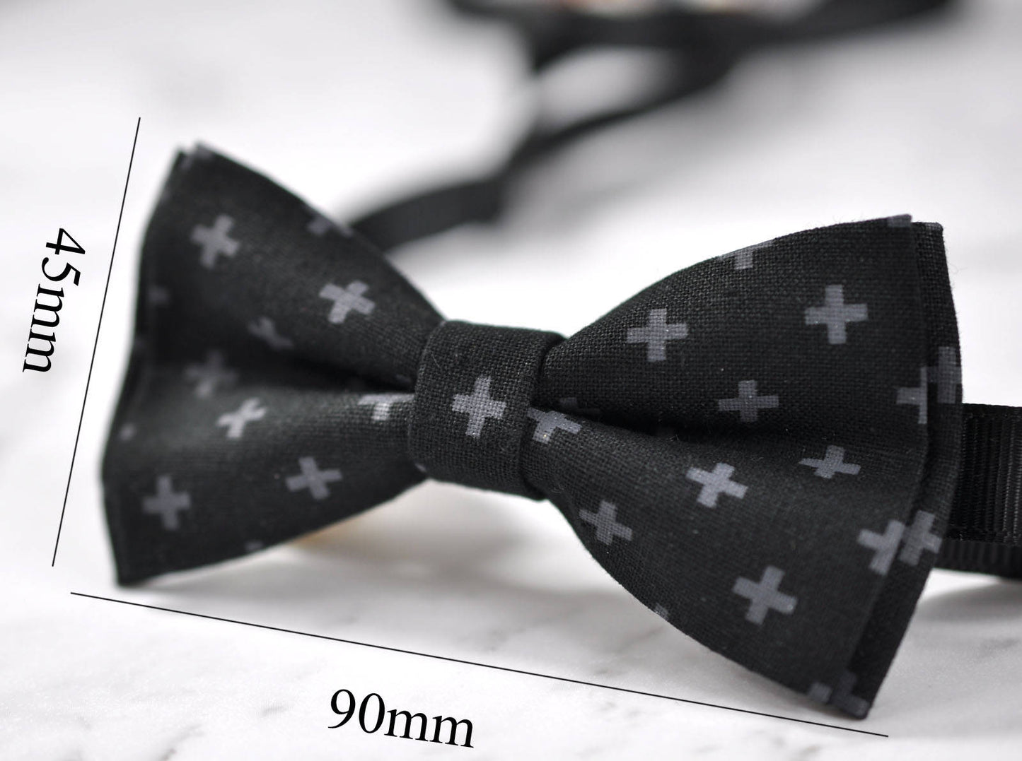 Boy Kids Baby Cross Pattern 100% Cotton Easter Black Bow Tie Bowtie 1-6 Years Old