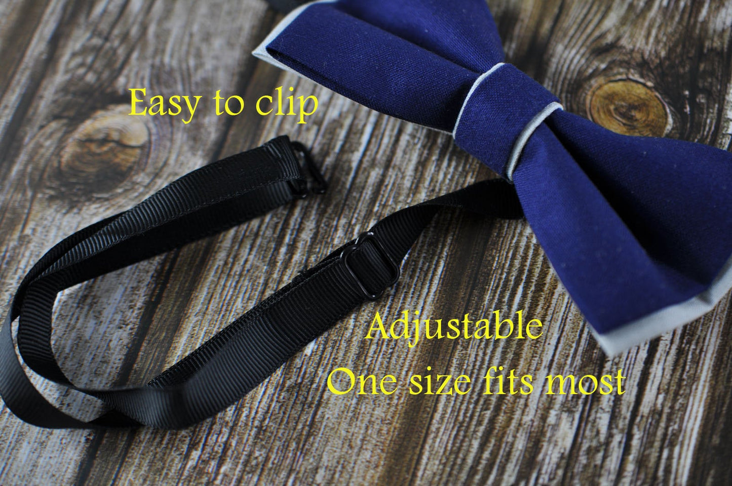 Men Women Navy Blue Grey Gray 2 Layers 100% Cotton Hand Made Groomsmen Bowtie Bow Tie Wedding Ball Party