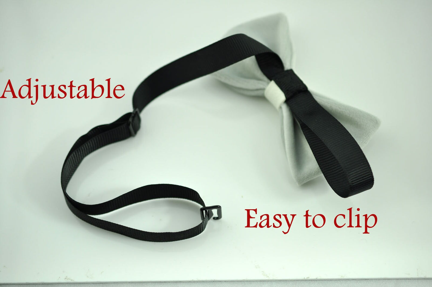 Baby Infant Kids Boy Solid SILVER GREY Velvet WHITE Faux Leather Bowtie Bow Tie 1 to 6 Years Old Wedding Party