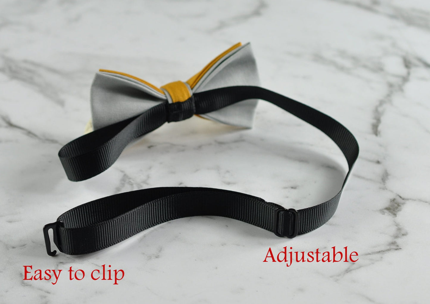 Men Women Baby BUTTERSCOTCH Yellow and Grey 100% Cotton Hand Made Bowtie Bow Tie Wedding Party