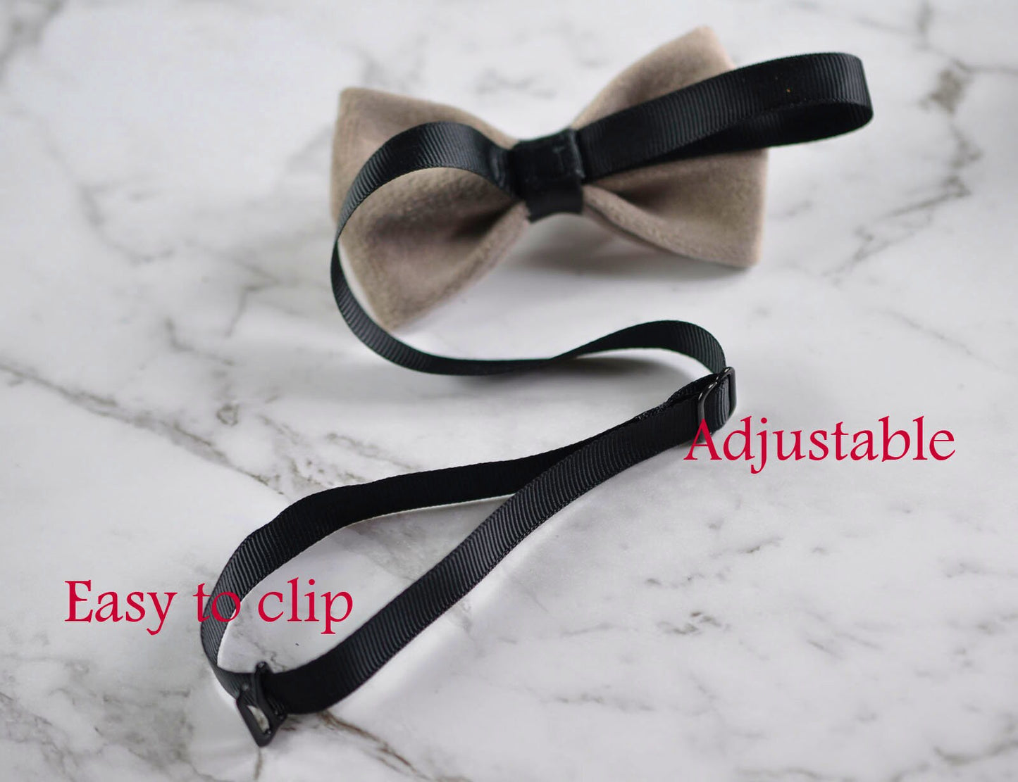 Baby Infant Kids Boy Solid Mink Pavilion Beige Velvet Bowtie Bow Tie 1 to 6 Years Old Wedding Party