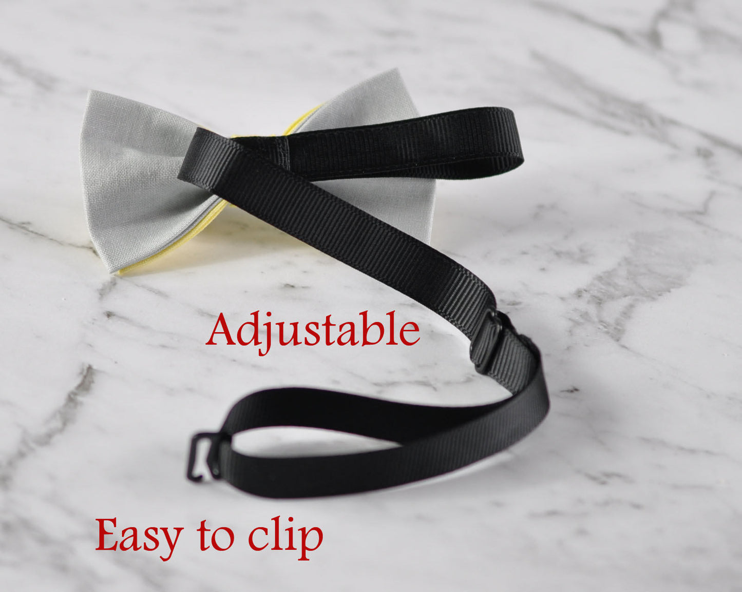 Men Women Baby Yellow and Grey 100% Cotton Hand Made Bowtie Bow Tie Wedding Party
