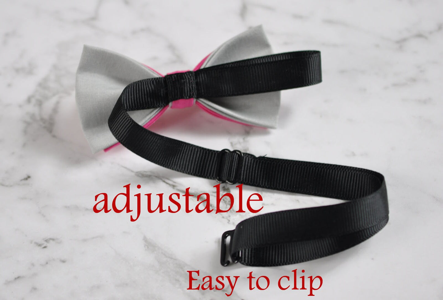 Baby Boy Kids 100% Cotton Handmade Hot Pink AND Grey 2 Layers Bow Tie Bowtie Party Wedding Fits 1-6 YEARS OLD