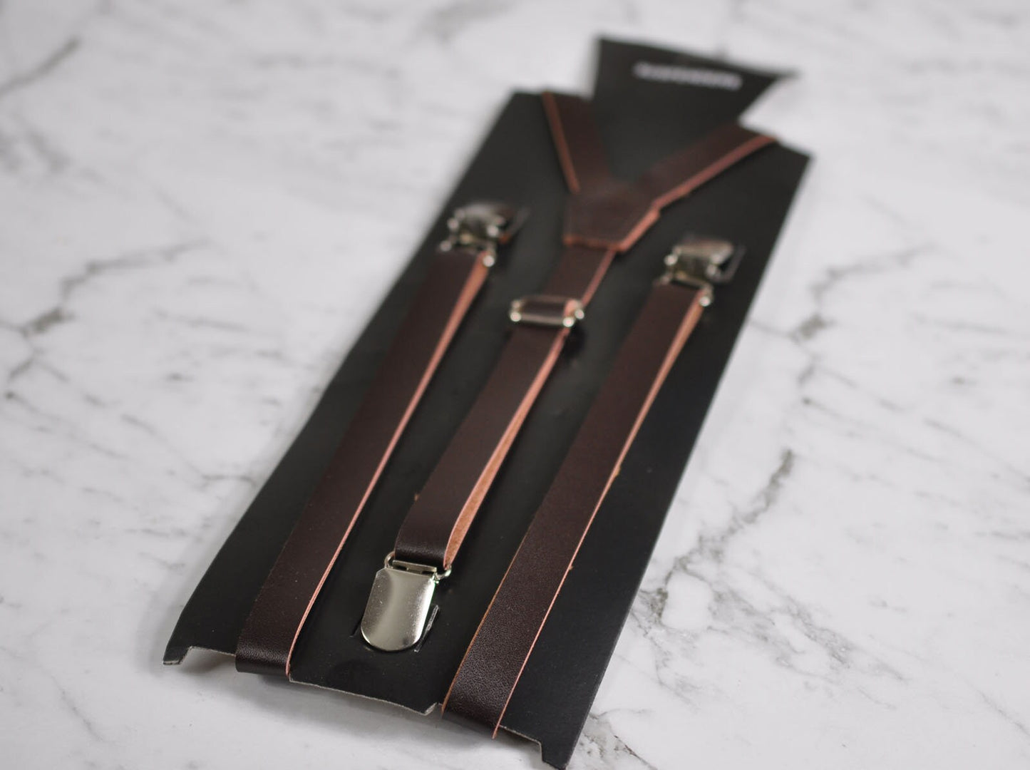 Boy Baby Kids Page Boy Coffee Deep Brown Faux Leather Bow Tie Bowtie and Faux Leather Coffee Suspenders Braces Sets 1-6 Years Old