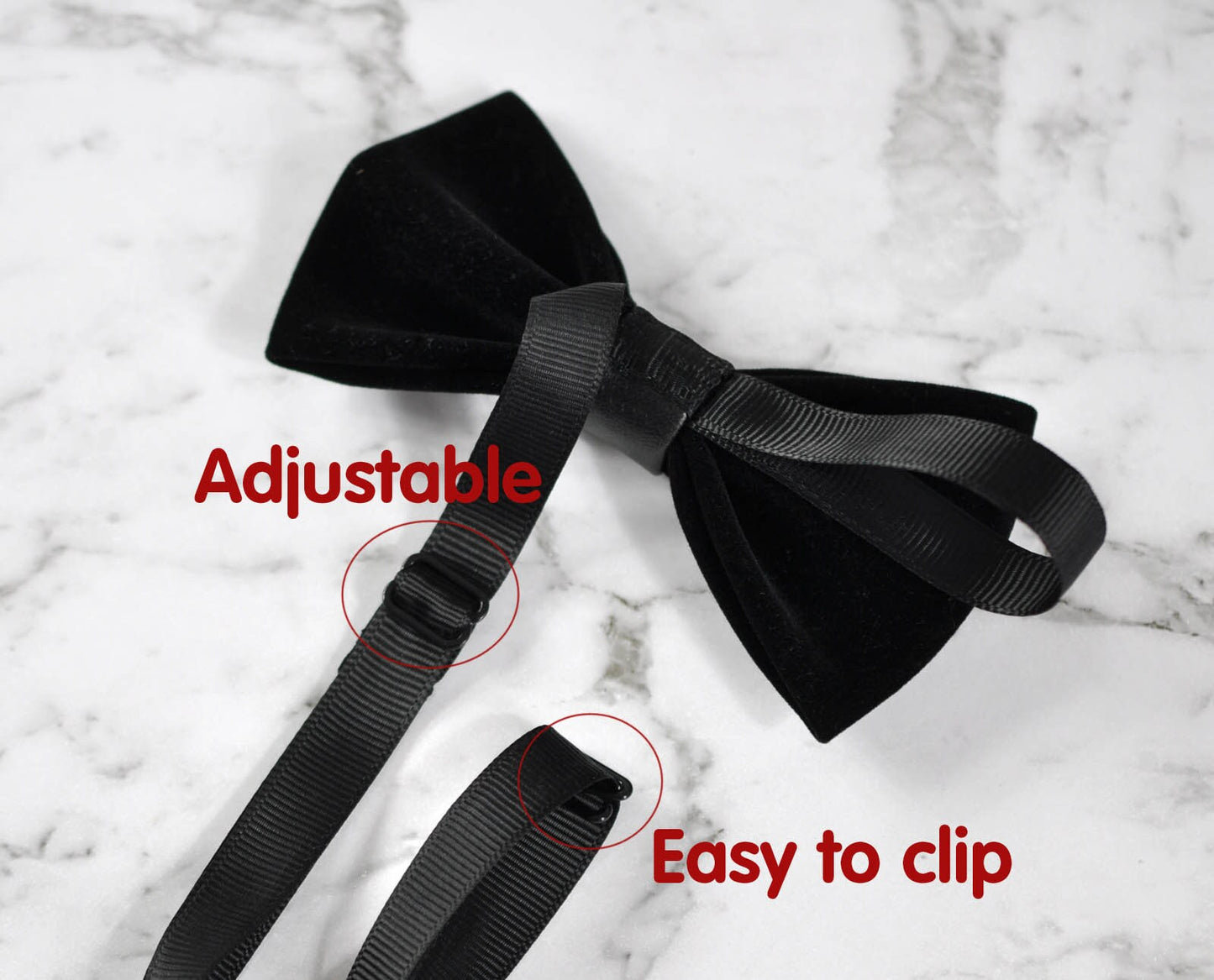 Men Women Solid Black Velvet Faux Leather Bowtie Bow Tie for Wedding Party
