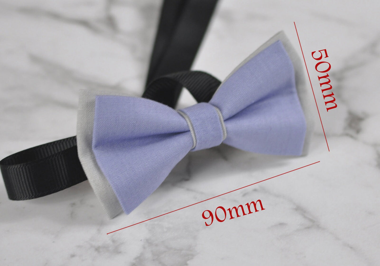 Baby Boy Kids 100% Cotton Handmade Light Purple AND Grey 2 Layers Bow Tie Bowtie Party Wedding Fits 1-6 YEARS OLD