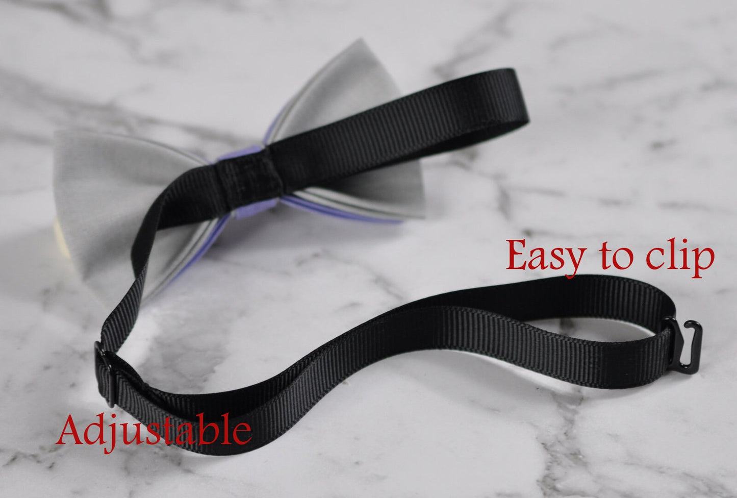 Men Women Light Purple and Grey Gray 2 Layers 100% Cotton Hand Made Groomsmen Bowtie Bow Tie Wedding Ball Party