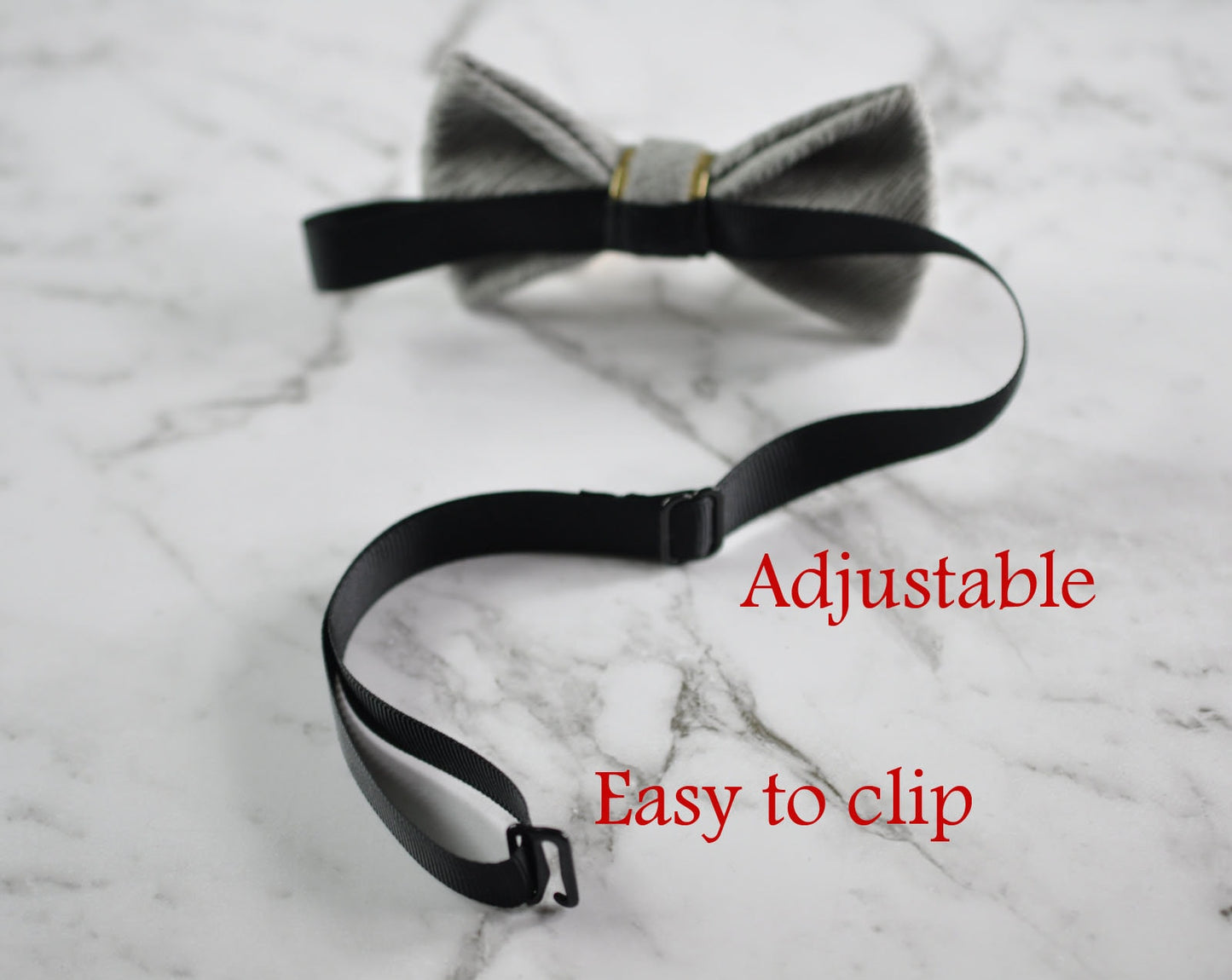 Baby Infant Kids Boy SILVER GREY Embossed Velvet Bowtie Bow Tie 1 to 6 Years Old Wedding Party