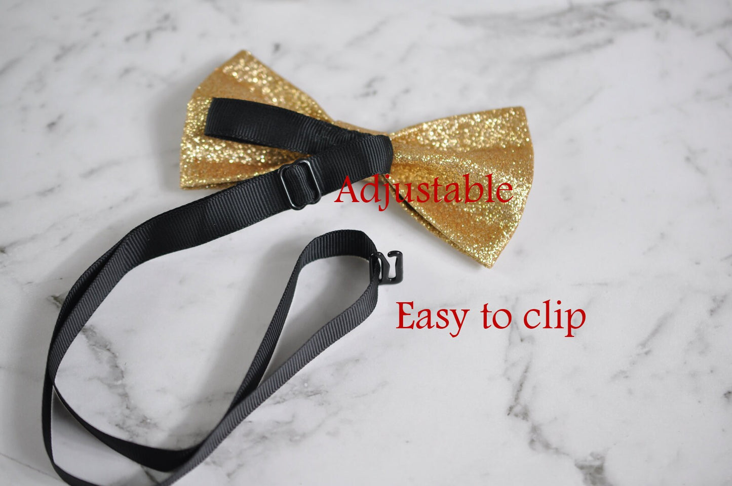 Mens Women Faux Leather SOLID Gold Golden Shining Bow Tie Bowties Wedding Party Dance Ball