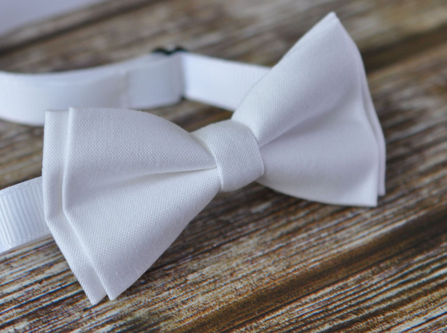 Unisex Men 100% Cotton Quality WHITE MATTE Solid Color Handmade Bow Tie Bowtie Craft Wedding Party