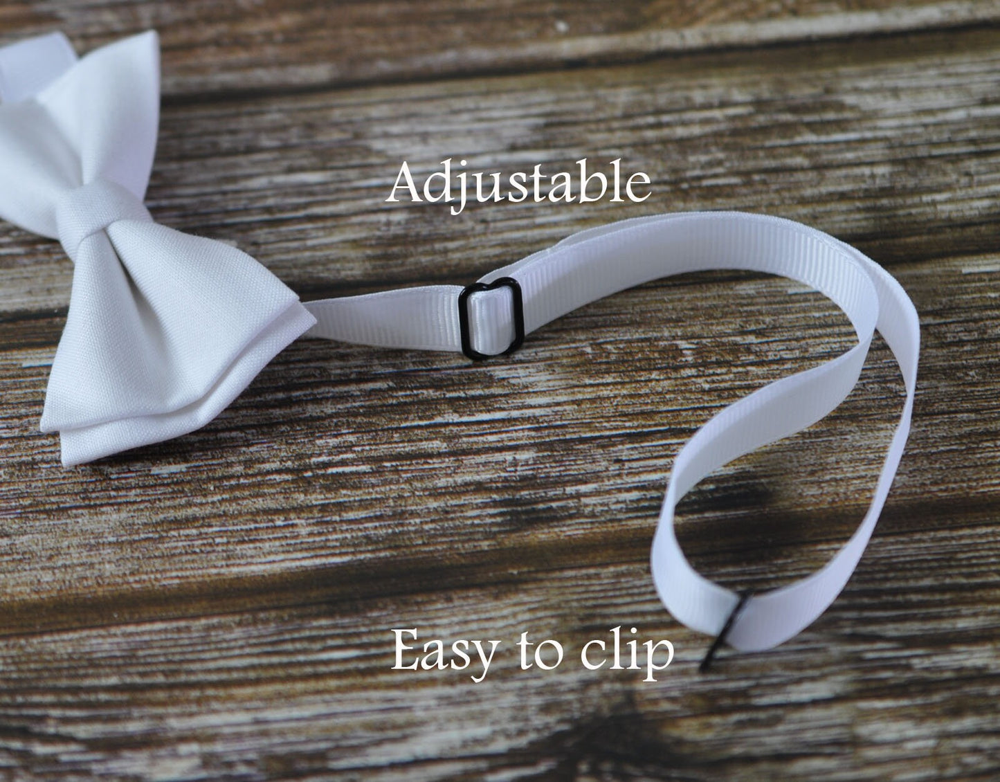 Unisex Men 100% Cotton Quality WHITE MATTE Solid Color Handmade Bow Tie Bowtie Craft Wedding Party