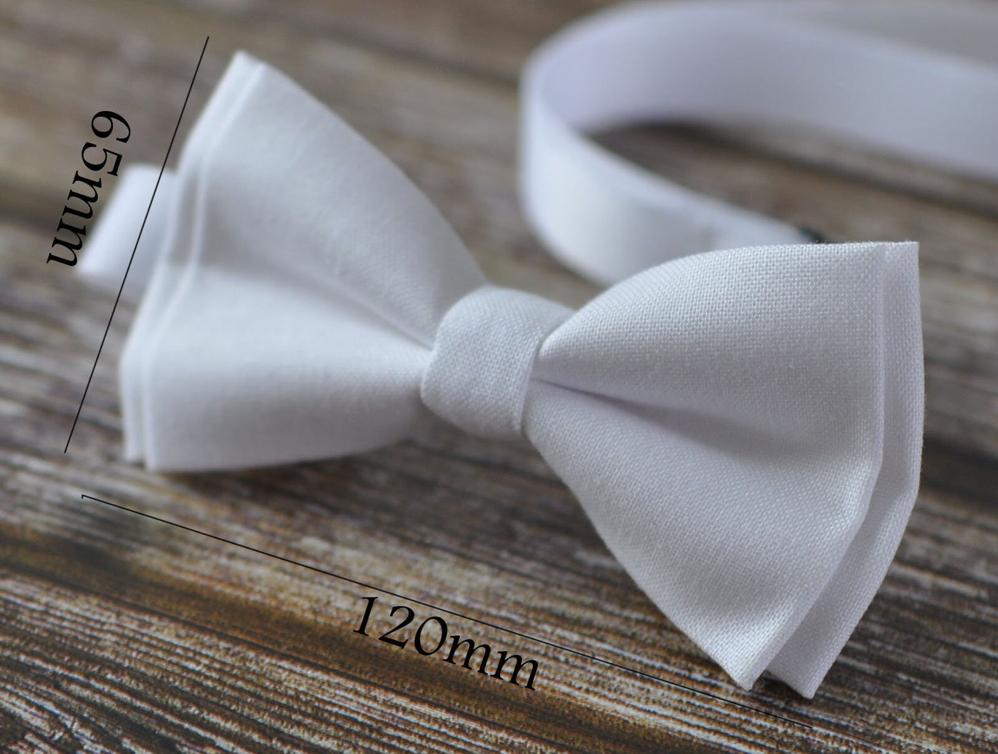 Unisex Men 100% Cotton Quality WHITE MATTE Solid Color Handmade Bow Tie Bowtie Craft Wedding Party