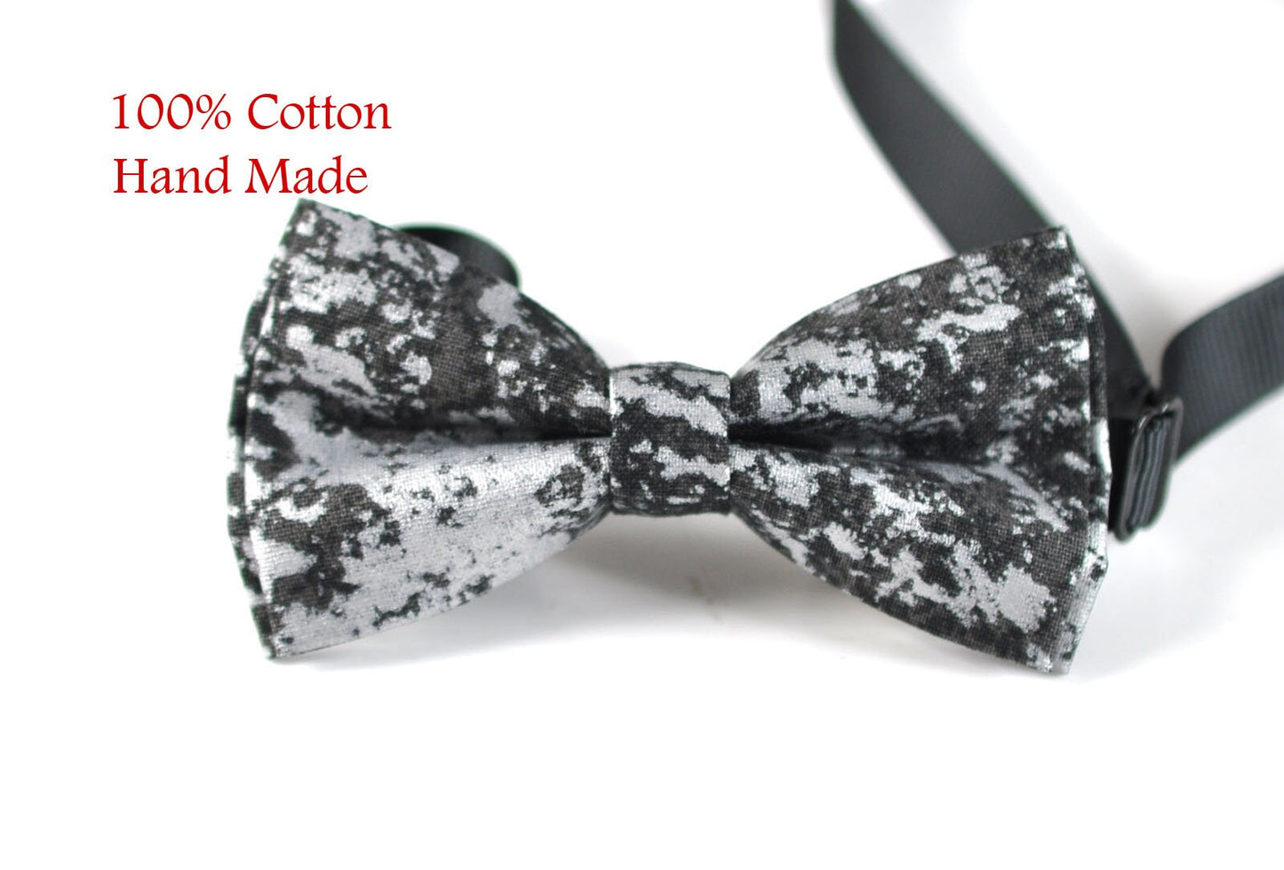 Boy Kids Baby Page Boy Children 100% Cotton Black Metallic Texture Crackle Pattern Bow Tie Bowtie Party Wedding 1-6 Years Old Wedding Party