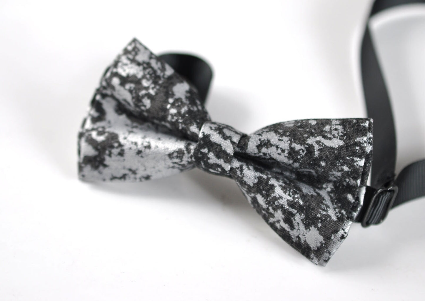 Boy Kids Baby Page Boy Children 100% Cotton Black Metallic Texture Crackle Pattern Bow Tie Bowtie Party Wedding 1-6 Years Old Wedding Party