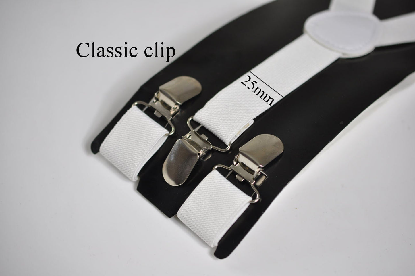 Boy Kids Page Boy ELEMENTS STRIPE BLACK Stripes Pattern Cotton Bow Tie + White Suspenders Braces Set Fits 1-6 Years Old Wedding Party