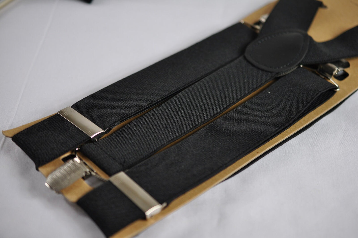 Men Unisex Black Velvet Pretied Bow Tie Bowtie + 35mm Wide Y-Back Black Elastic Suspenders Braces Groome Wedding