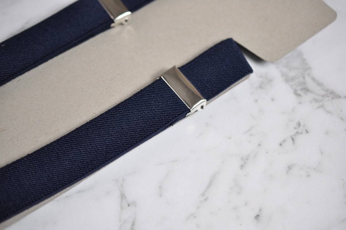 Navy Blue Adjustable Elastic Suspenders Braces for Men Adult / Youth Teenage / Kids Boy /Toddler Baby Infant