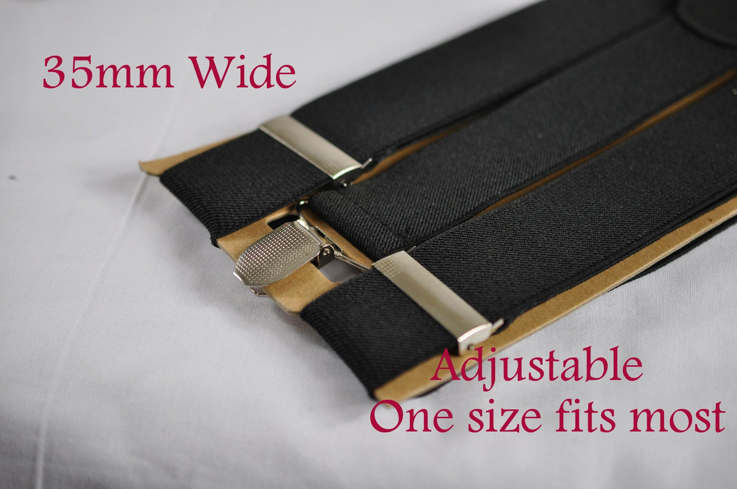 Black Gold Velvet +Faux Leather 2 Layers Pretied Bow Tie + Y-Back Black Elastic Suspenders Braces for Men / Youth / Toddler
