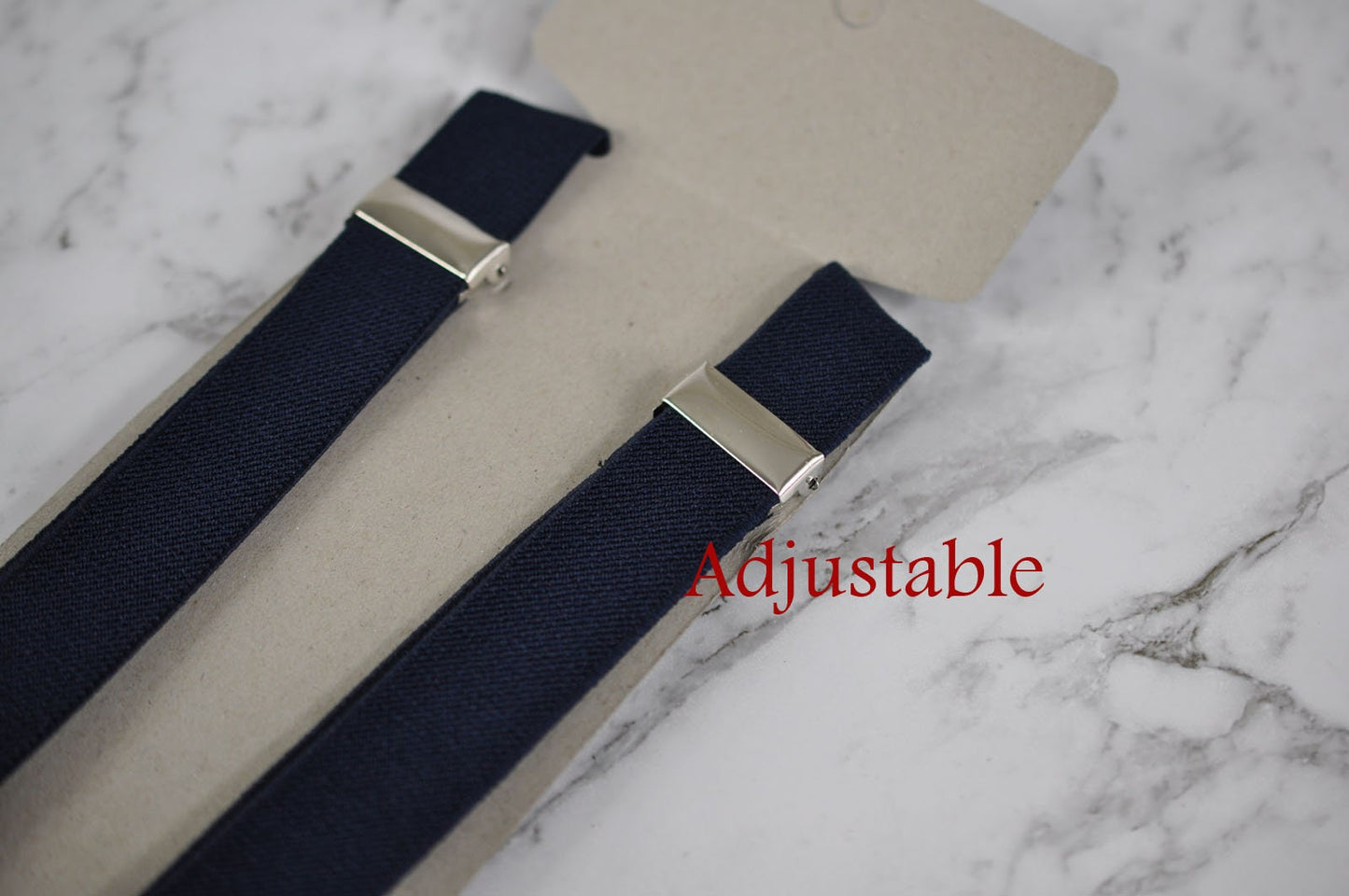 Navy Blue Clip-on Braces Elastic Suspenders + 100% Cotton Baby Pink Bowtie Bow Ties for Baby Infant / Boy Kids Toddler / Youth / Adult