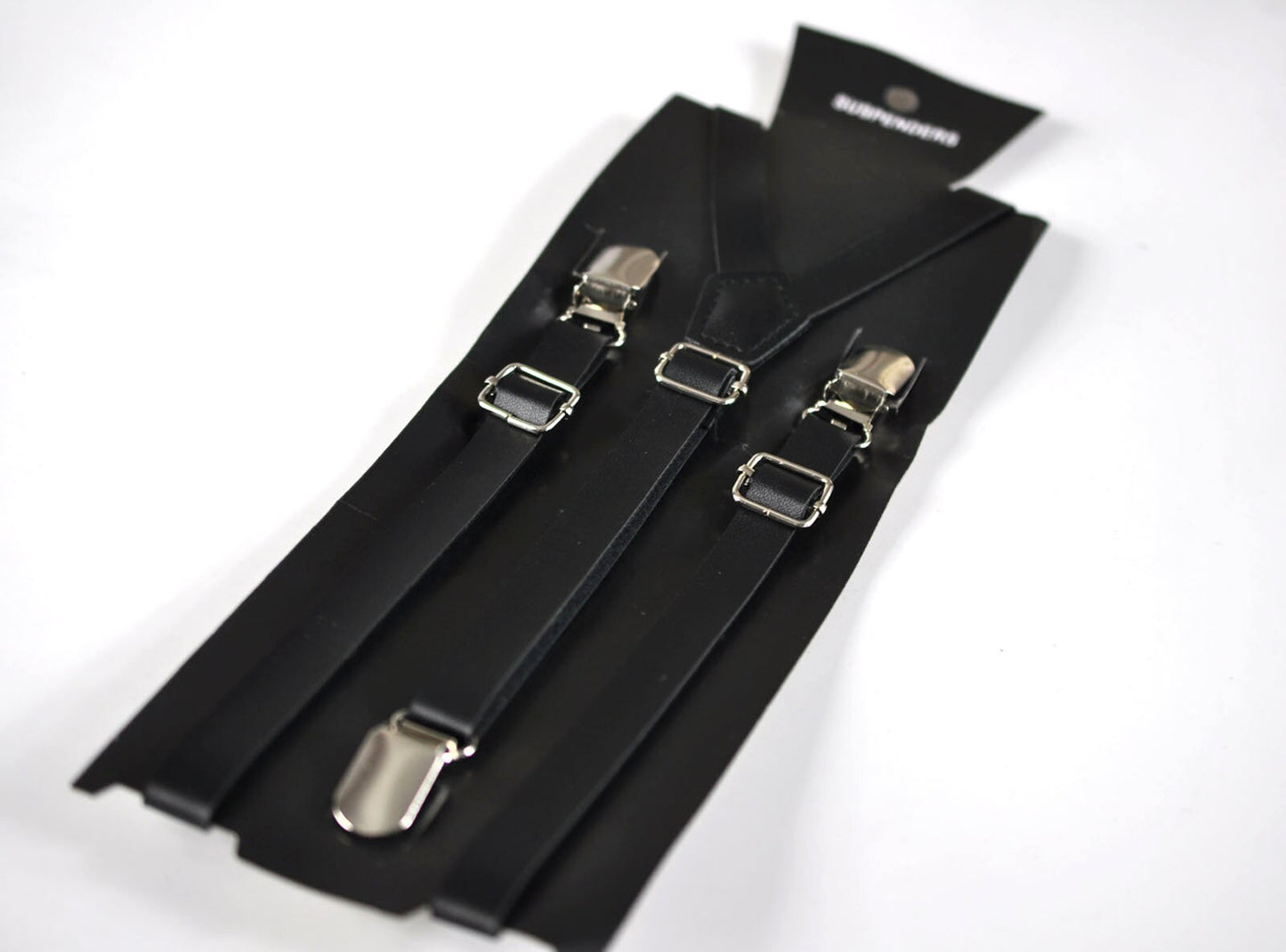 Boy Kids Page Boy Black Metallic Texture Crackle Pattern Cotton Bow Tie + Black Faux Leather Suspenders Braces Set Fits 1-6 Years Old