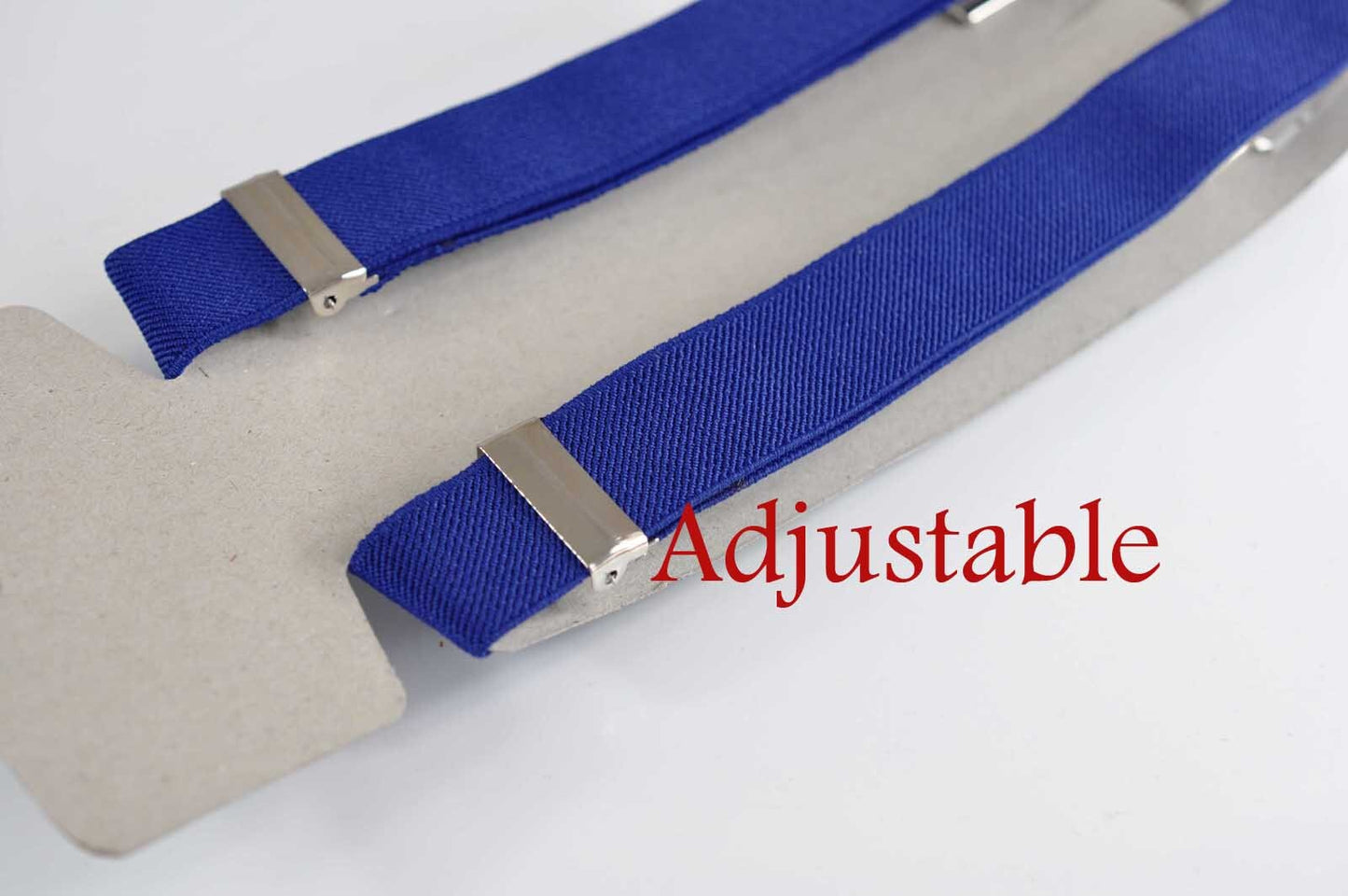 Royal Blue Indigo Elastic Suspenders Braces + Matched Bowtie Bow Ties For Baby infant / Kids Page Boy Toddler / Youth Teenage / Adult