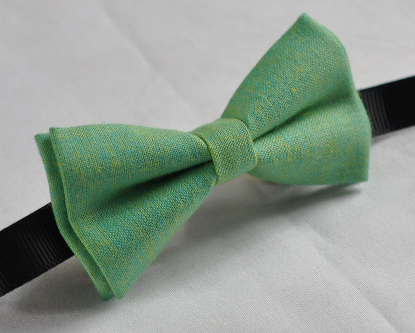 Kids Page Boy Teenage Youth 100% Cotton Mottled Sunny Aqua Bow Tie Bowtie Wedding Fits 7-14 Years Old