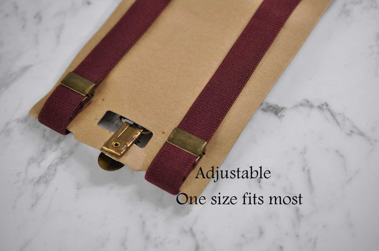 Burgundy Rosewood Dark Red Cotton Bow tie+ Matched Burgundy Elastic Faux Leather Suspenders Braces for Kids Page Boy Toddler 1-8 Years Old