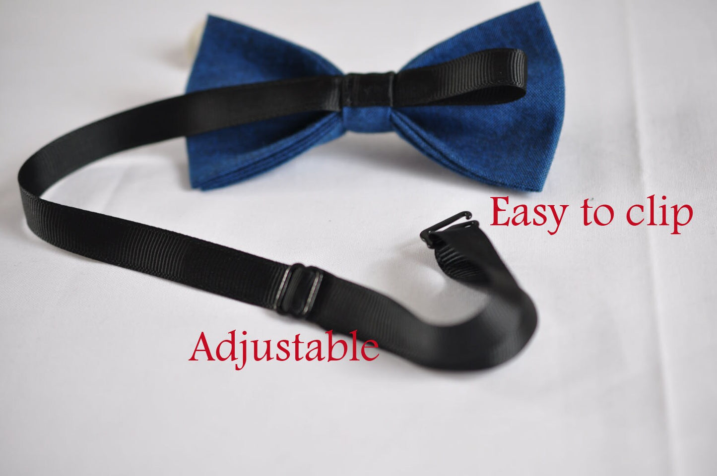 Father Son Match 100% Cotton Mottled Ink Petrol Blue 2 LAYERS with Lining Groomsmen Page boy Bow Tie Bowtie for Wedding Party