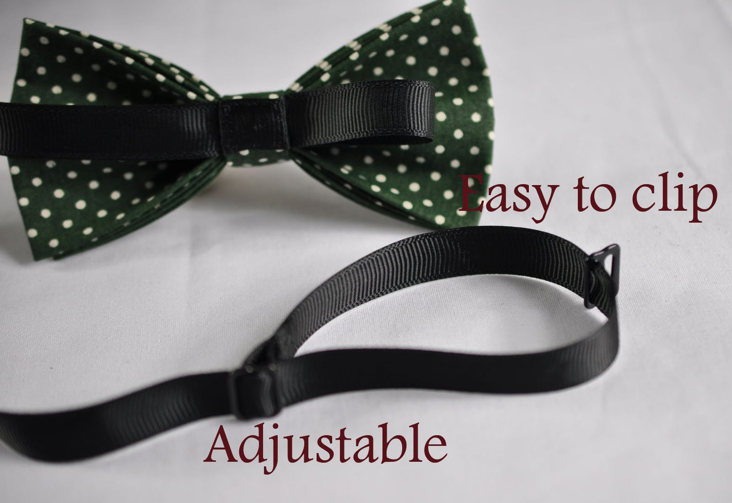 MEN Women Adult 100% Cotton Green with White Dots Spots & Stripes Pattern Craft Pretied Bow Tie Bowtie Wedding Party