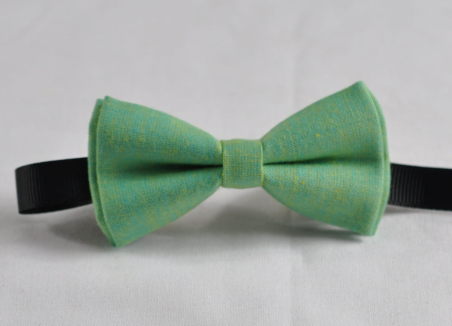 Father Son Match 100% Cotton Mottled Sunny Aqua Color 2 LAYERS with Lining Groomsmen Page boy Bow Tie Bowtie for Wedding Party
