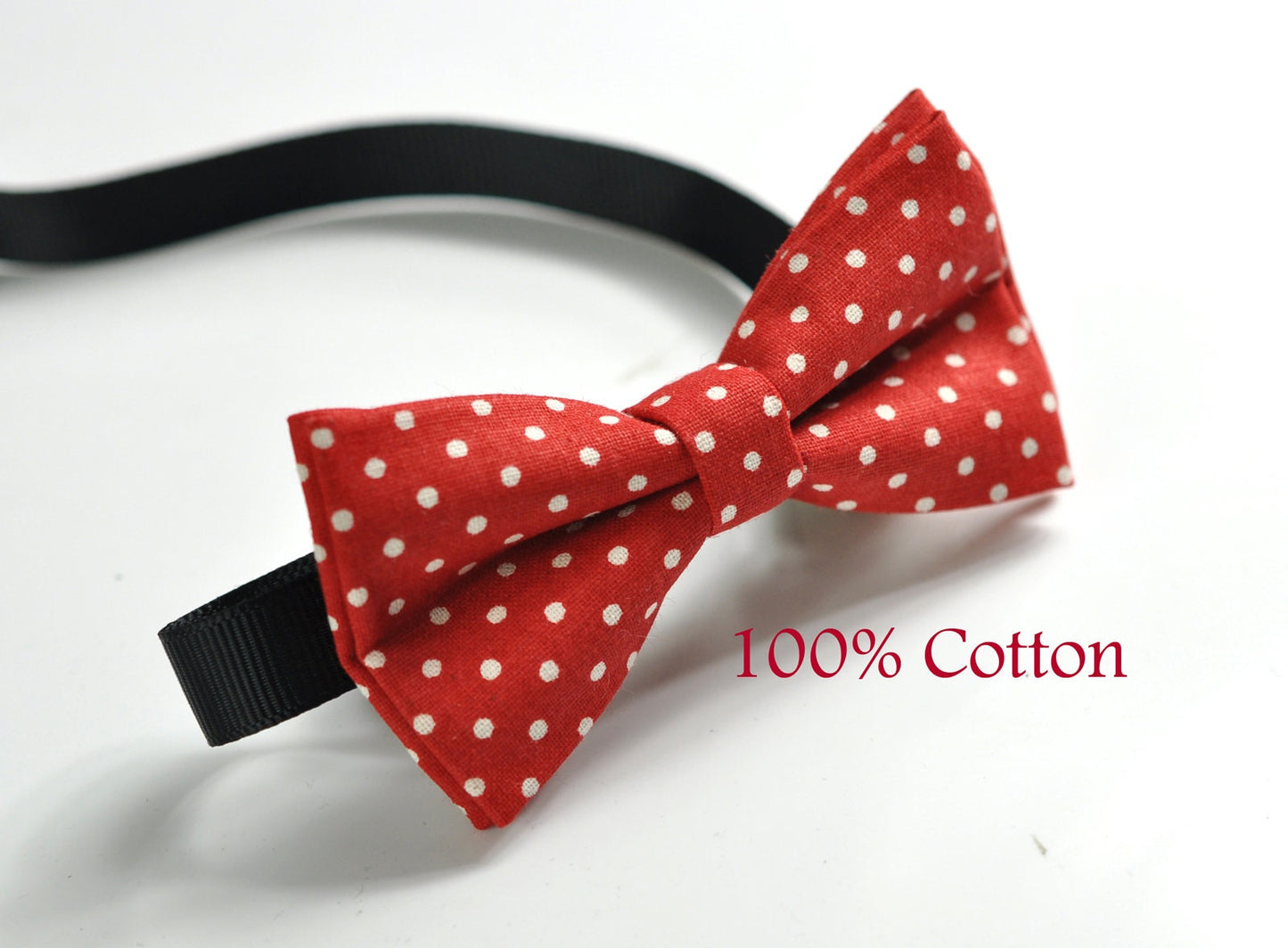 Red White Dots Pattern Pretide Bow Tie + Red Elastic Suspenders Braces for Baby Infant Toddler / Kids Page Boy / Youth Teenage / Adult