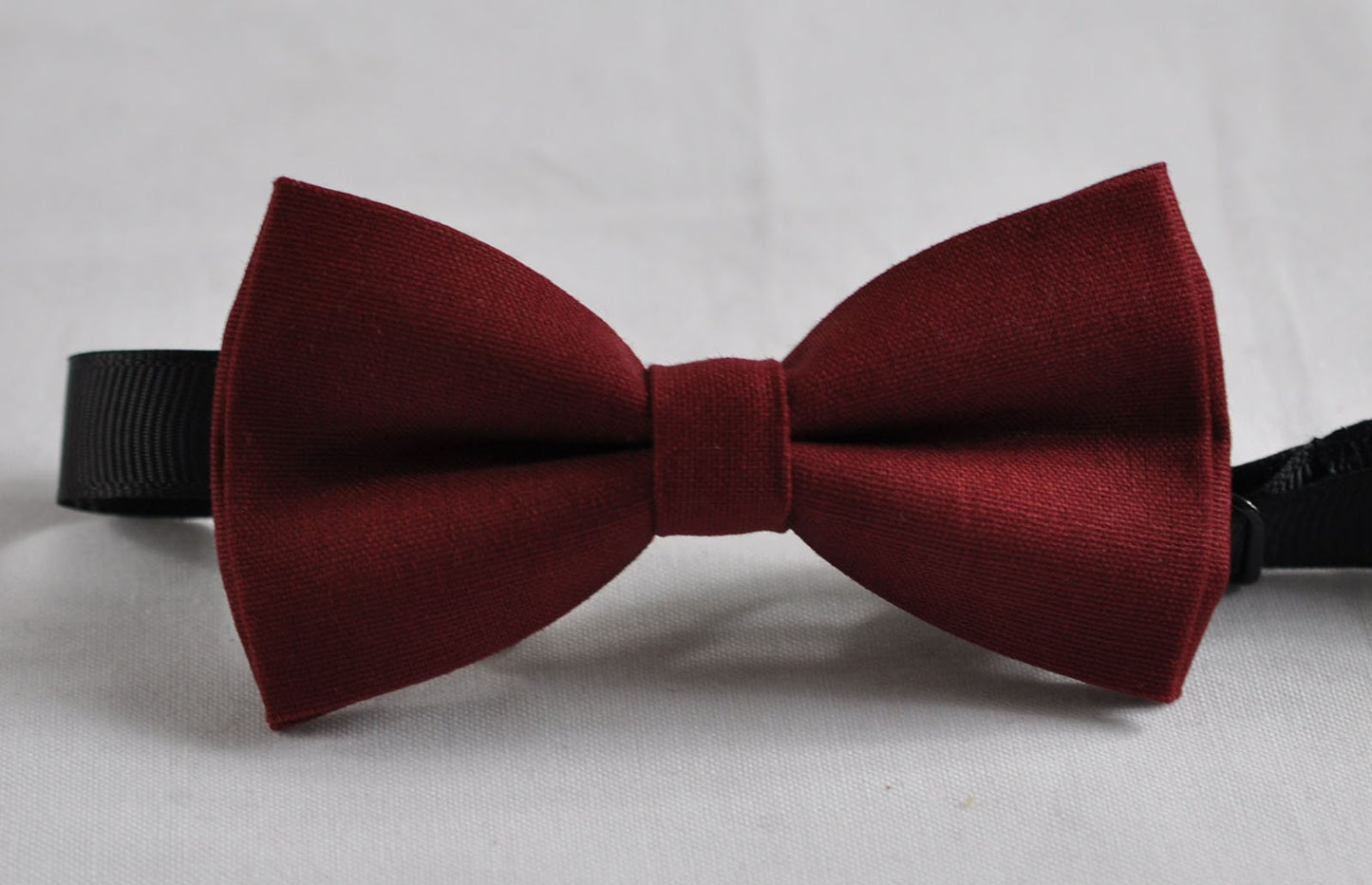 Rosewood Burgundy Maroon Dark Red Cotton Bow tie + Black Elastic Suspenders for Baby infant / Toddler Kids Boy / Youth Teenage / Adult