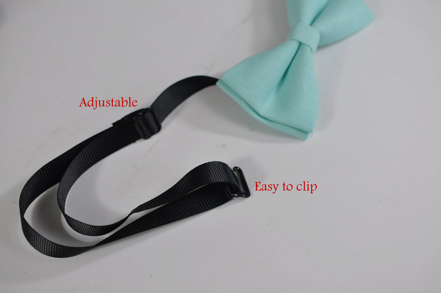 Mint Ice Blue Baby Blue Light blue Cotton Bow tie + Navy Blue Elastic Suspenders Braces for Baby infant Toddler / Kids Boy / Youth Teenage