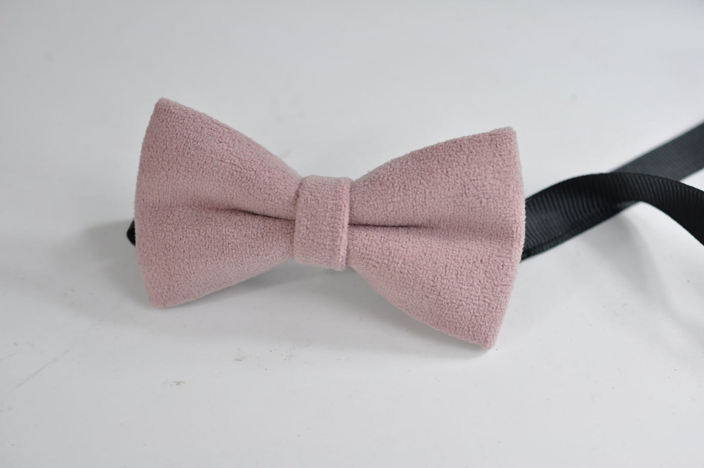 Dusky Dusty Rose Pink Blush Pink Velvet Bow tie + Navy Blue Elastic Suspenders Braces for Baby infant / Boy Kids / Youth Teenage / Men Adult