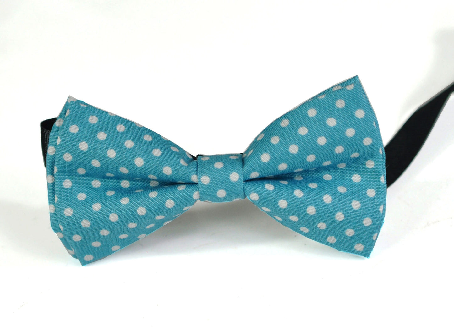 Spots & Stripes Dots Pattern Duck Egg Light Blue Bow tie + Navy Blue Elastic Braces Suspenders for Baby infant / Page Boy Kids / Youth