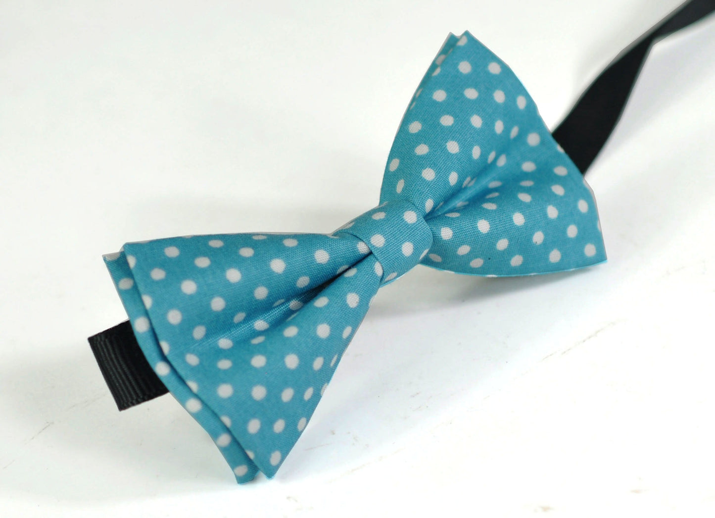 Spots & Stripes Dots Pattern Duck Egg Light Blue Bow tie + LIGHT GREY Elastic Braces Suspenders for Baby infant / Page Boy Kids / Youth