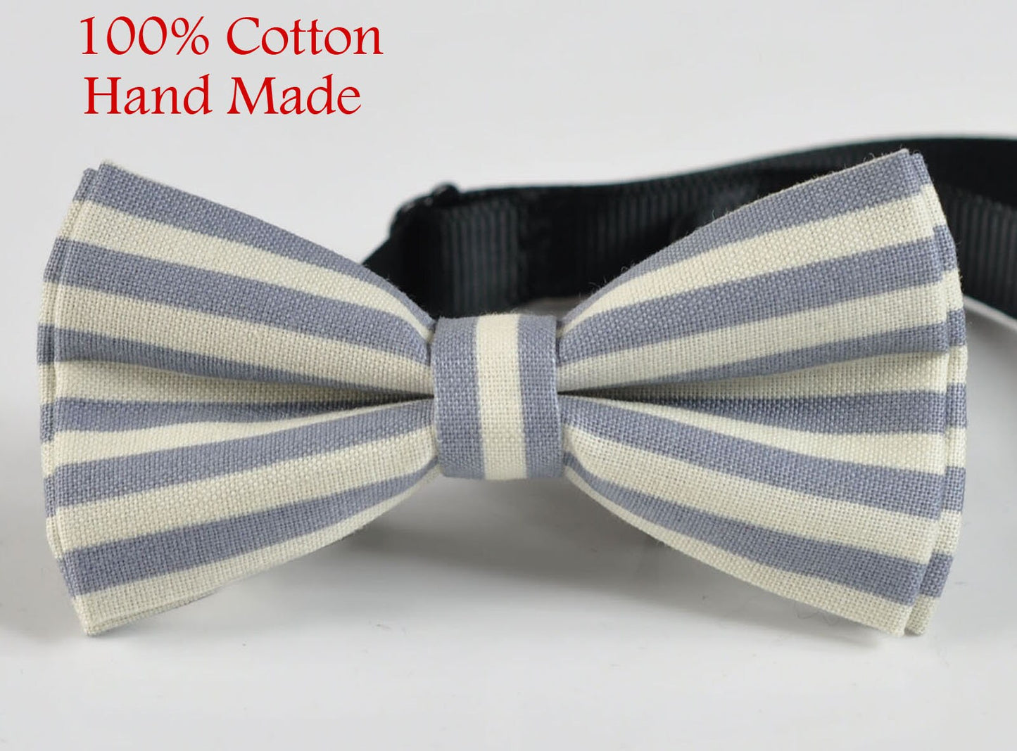 ELEMENTS STRIPE GREY Stripes Pattern Cotton Bow Tie + Tan Brown Faux Leathers Suspenders Braces for Baby infant / Kids Boy / Youth Teenage
