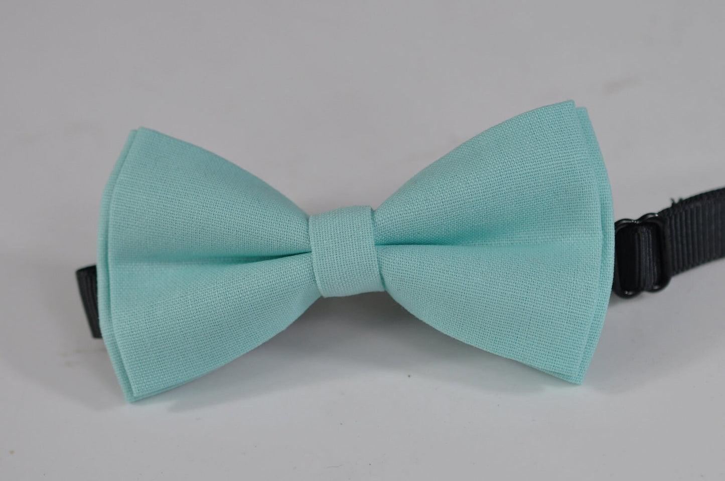 Mint Ice Blue Baby Blue Light blue Cotton Bow tie + Navy Blue Elastic Suspenders Braces for Baby infant Toddler / Kids Boy / Youth Teenage