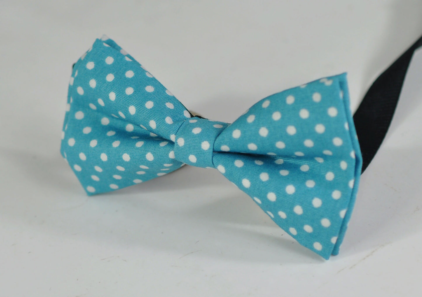 Spots & Stripes Coin Spot Dots Pattern Duck Egg Light Blue Cotton Bow tie for Baby infant Toddler /Page Boy Kids / Youth Teenage / Adult Men