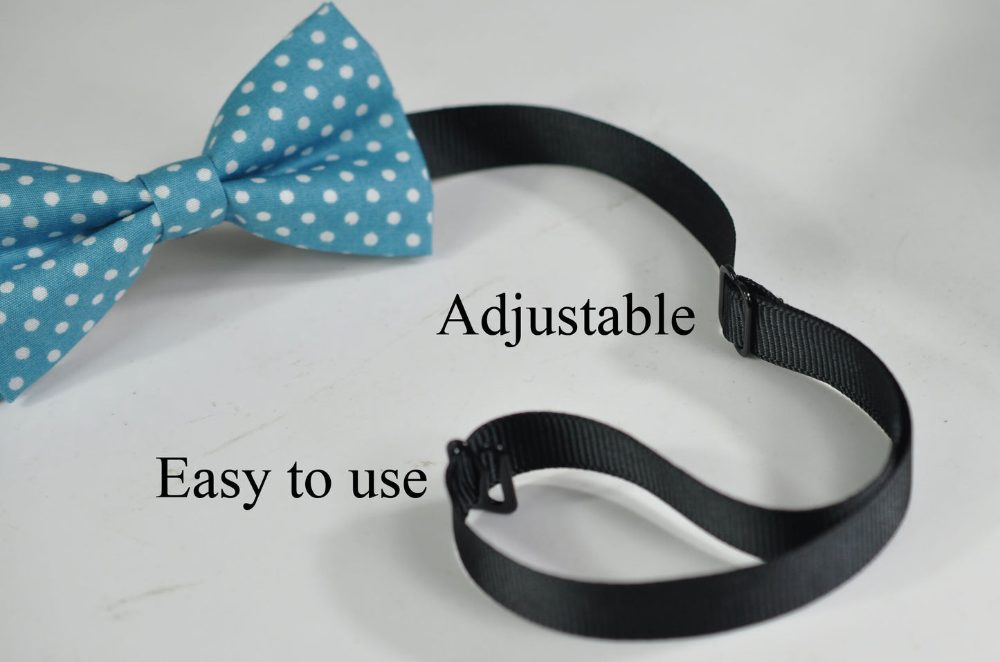 Spots & Stripes Coin Spot Dots Pattern Duck Egg Light Blue Cotton Bow tie for Baby infant Toddler /Page Boy Kids / Youth Teenage / Adult Men