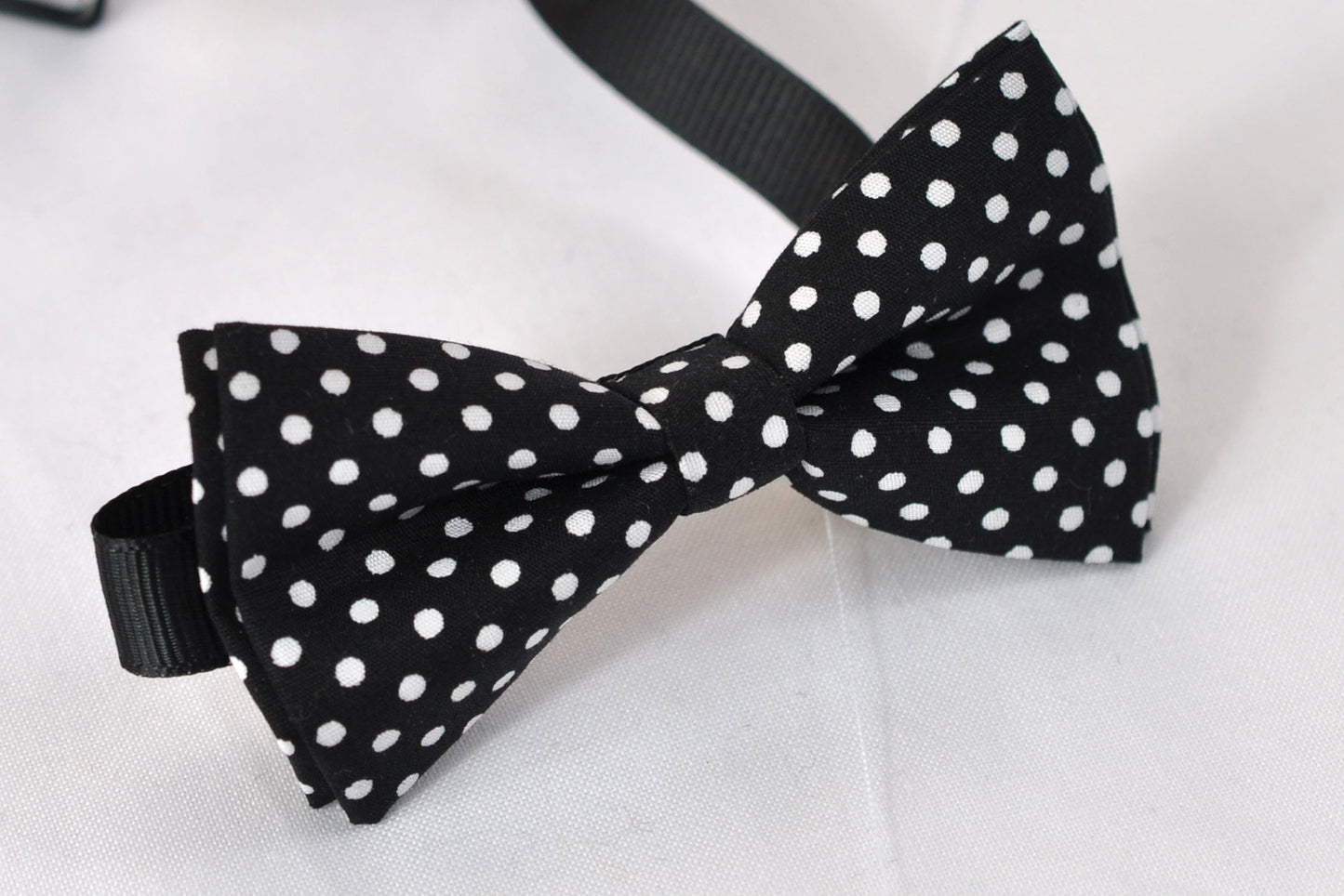 Black White Spots & Stripes DOTS Pattern Cotton Bow Tie + Black Elastic Suspenders Braces for Baby Infant / Boy Kids / Youth Teenage / Adult