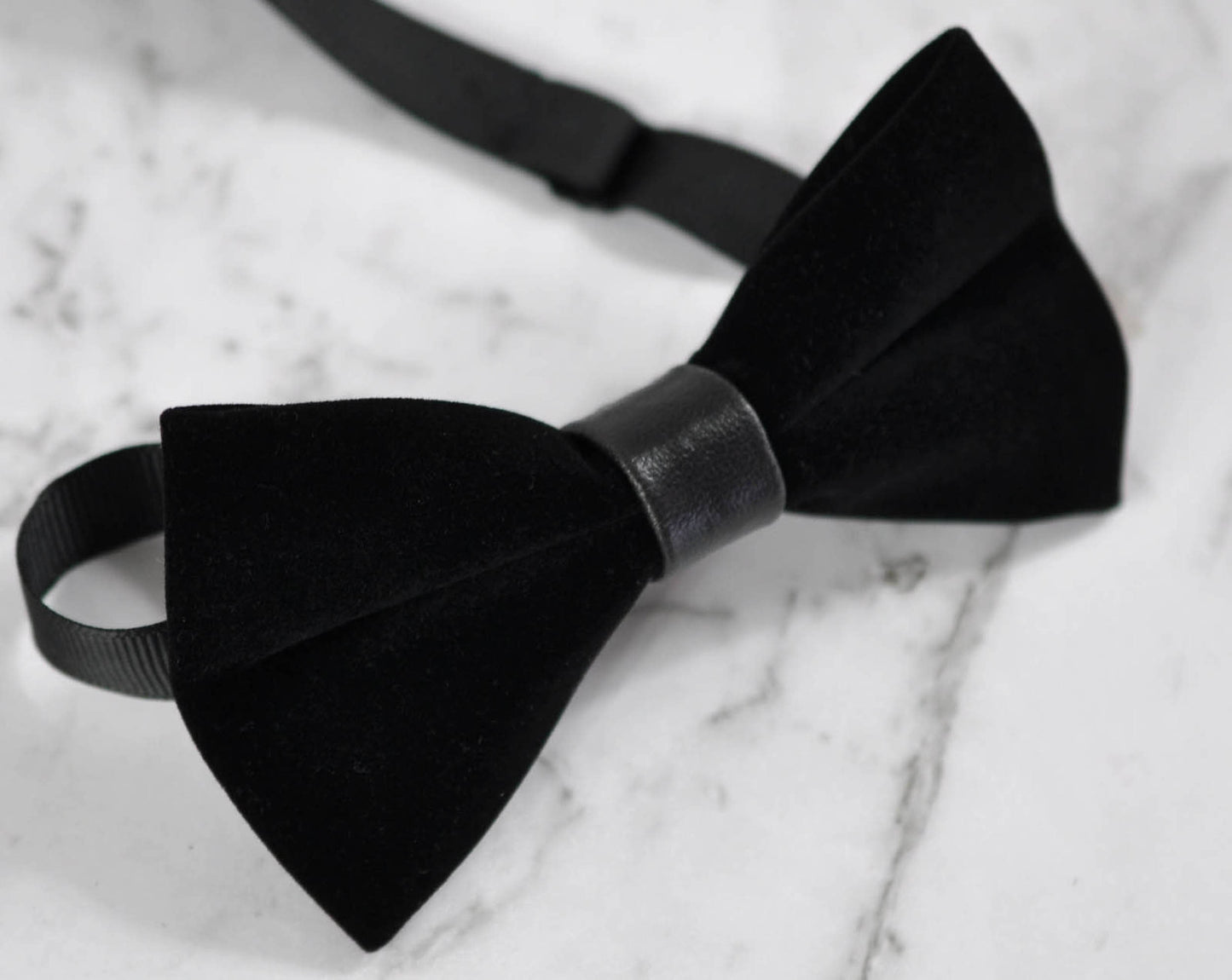 Black Velvet Bow tie bowtie+ Brown Faux Leather Skinny Suspenders for baby Infant Toddler / boy Kids / Youth Teenage / Men Adult