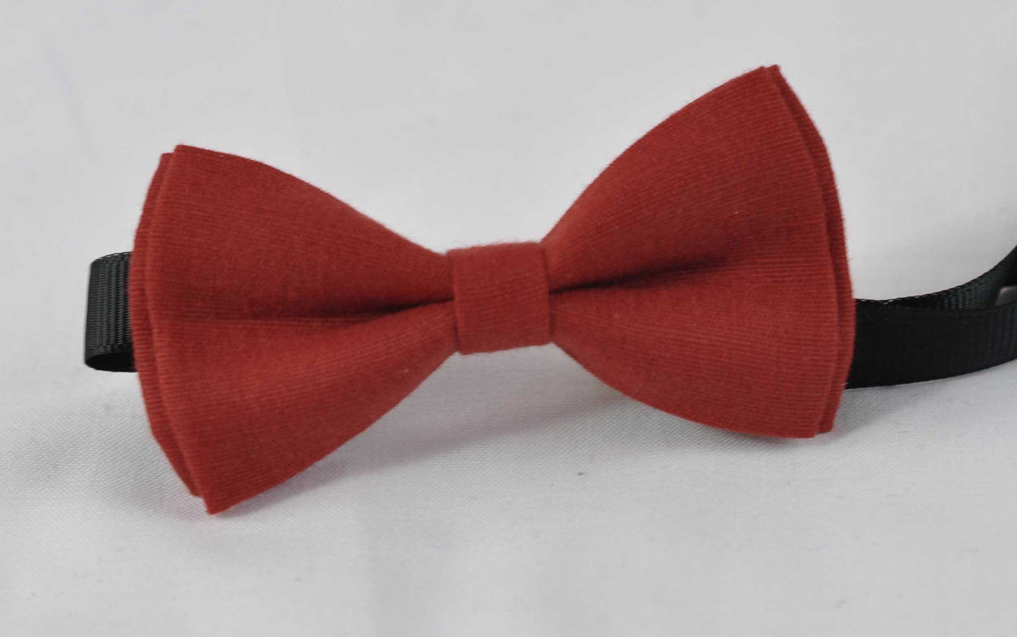 Ginger Brownish Red / Orange Linen Bow tie + Brown Faux Leather Suspenders Braces for Baby infant / Kids Boy / Youth Teenage / Men Adult